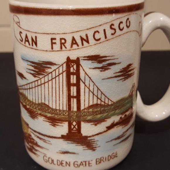 Vintage San Francisco Golden Gate Bridge Ceramic Coffee Mug Cup - Picture 12 of 12